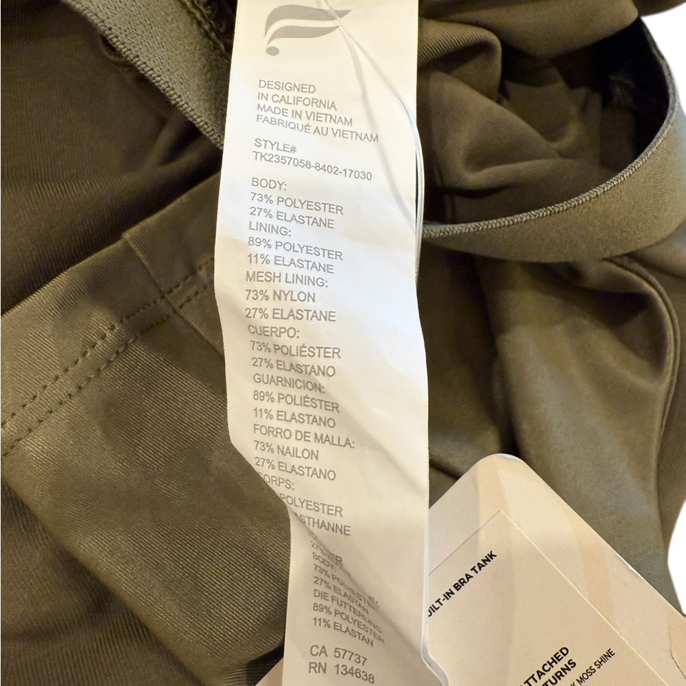 Fabletics Olive Green Built-In Bra Tank NWT - Picture 10 of 10